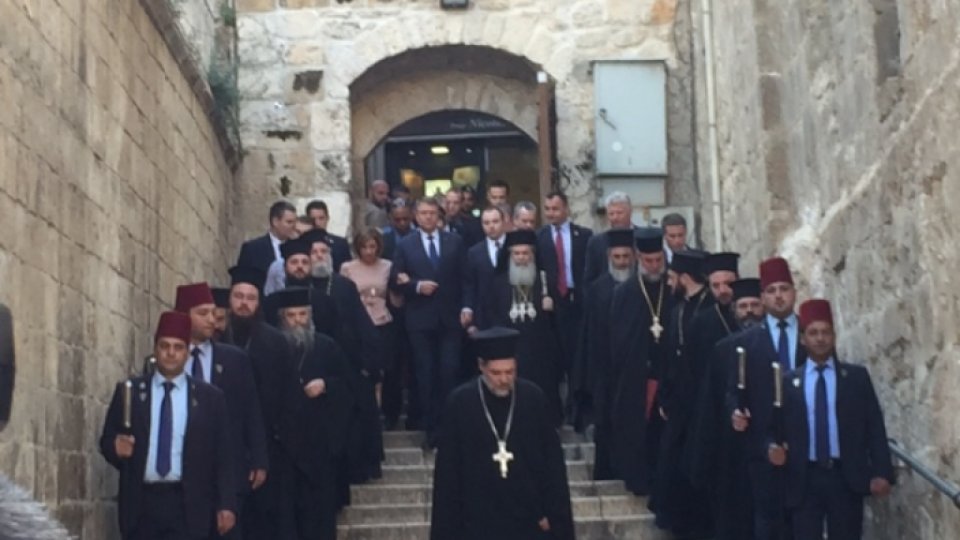 Preşedintele Klaus Iohannis a vizitat Sfântul Mormânt din Ierusalim