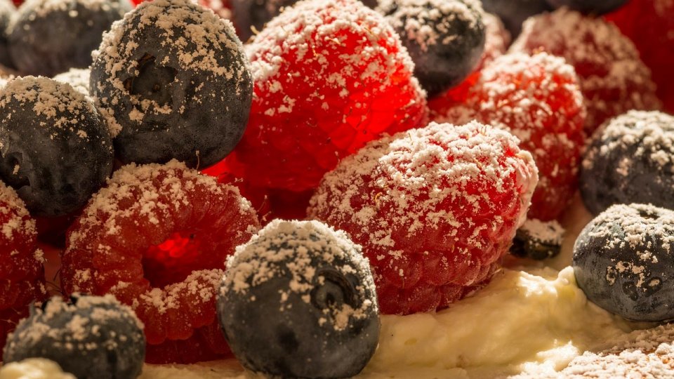 Prăjitură cu iaurt şi fructe de pădure