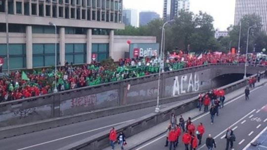 Manifestatie naţională sindicală de amploare la Bruxelles