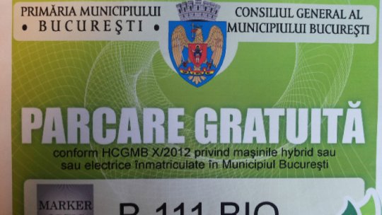 Mașinile electrice și hibrid pot fi parcate gratuit în București