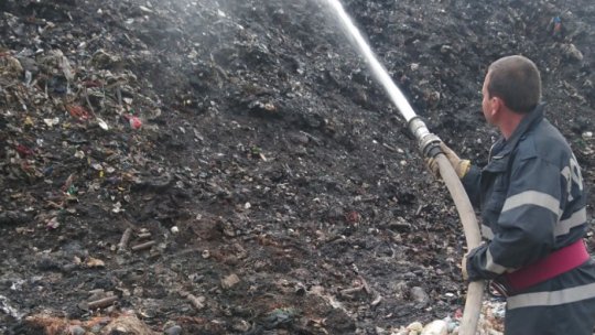 Incendiu la groapa de gunoi din Tecuci
