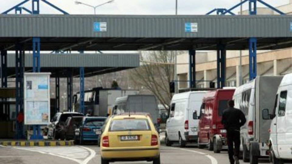 Coadă de TIR-uri la Vama Nădlac, la ieşirea din ţară