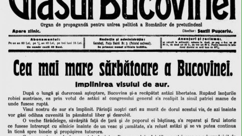 Bucovina – lungul drum către Unire (1918)