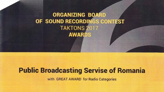 Radio Romania wins The Great  Award of TAKTONS 2017 Novi Sad