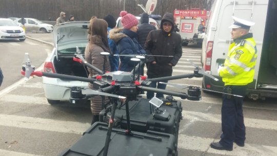 Dronă a Poliţiei Rutiere pe DN 1 - Valea Prahovei