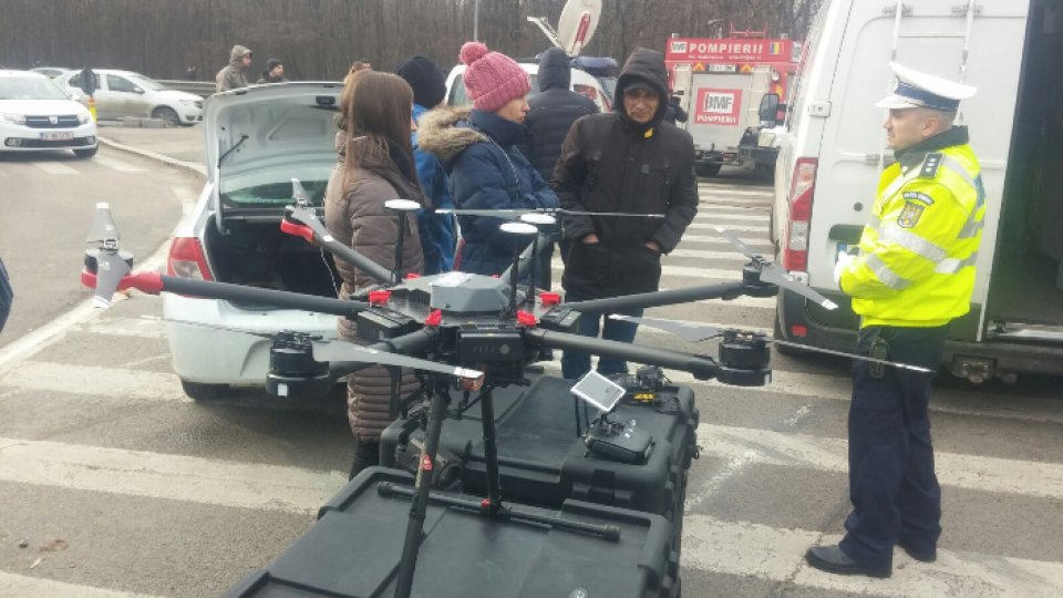 Dronă a Poliţiei Rutiere pe DN 1 - Valea Prahovei