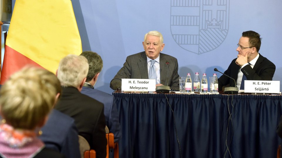 Ministrul Afacerilor Externe, Teodor Meleşcanu, la Budapesta