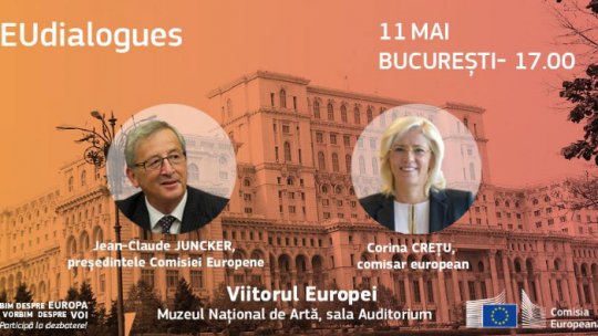 Jean-Claude Juncker a participat alături de Corina Creţu la o dezbatere