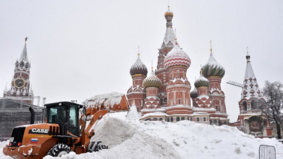 VIDEO: Moscova sub zăpadă