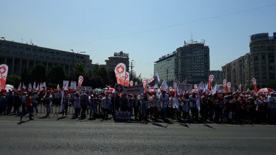 Sindicaliștii din Sănătate, protest în fața Guvernului