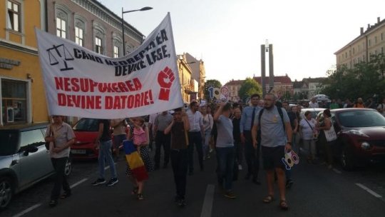 Protest la Cluj față de modificarea legilor justiţiei