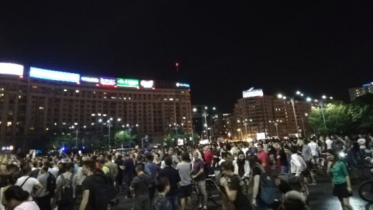 Protests in Victoria Square in Bucharest