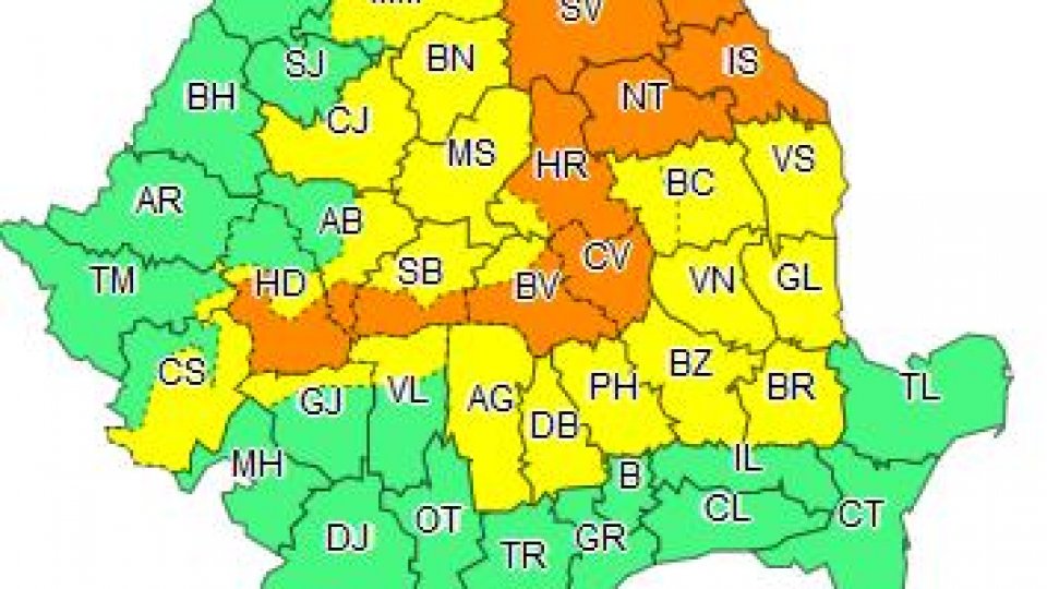 Orange Code for heavy rain all across Romania 