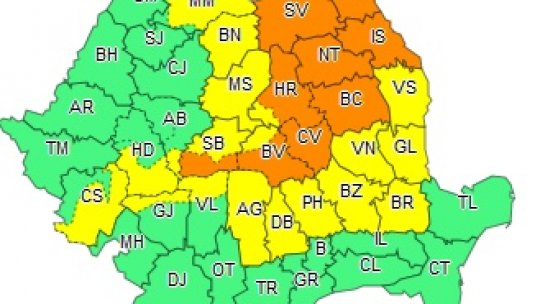 Cod portocaliu de ploi abundente şi instabilitate atmosferică în 9 județe
