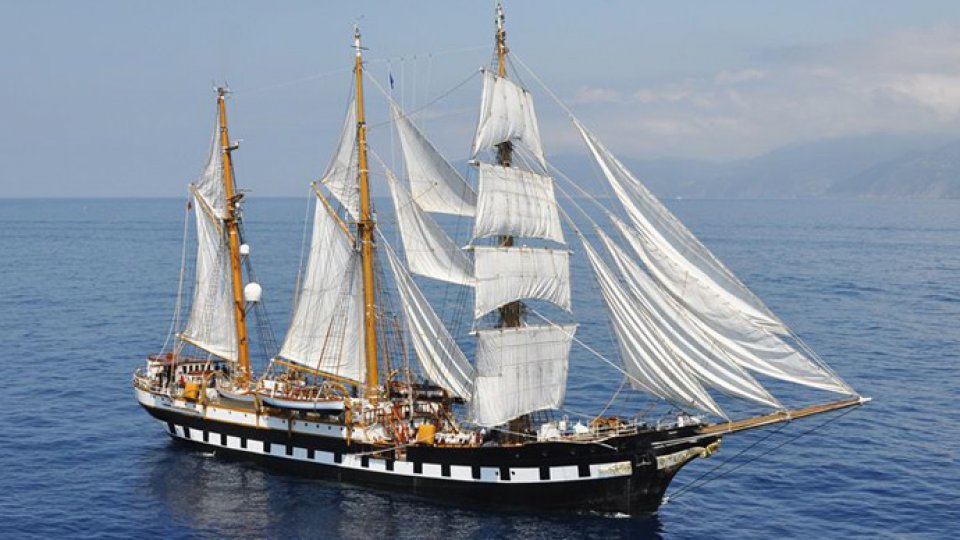 Italian Palinuro School Ship at the Black Sea Port of Constanța, Romania