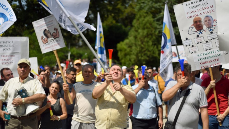 Sindicaliștii Metrorex, protest la Ministerul Transporturilor