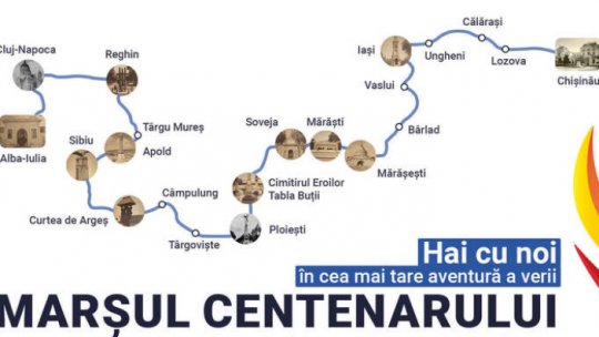 Participanţii la marşul Unirii îşi continuă drumul către Chişinău