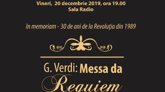 Concert In memoriam – 30 de ani de la Revoluţia din 1989 la Sala Radio