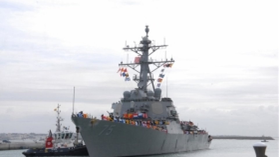 Preşedintele Ucrainei,P Poroşenko,la bordul distrugătorului USS Donald Cook