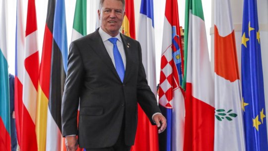 Preşedintele Iohannis îi întâmpină pe liderii UE în Piaţa Mare din Sibiu