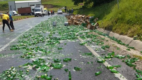 Berea blochează traficul rutier pe DN14