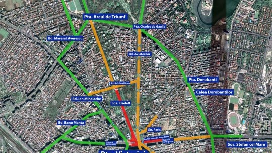 Traficul rutier, restricţionat temporar în mai multe zone din Bucureşti