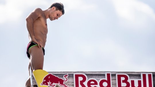Constantin Popovici Winner of Red Bull Cliff Diving in Mostar, Croatia