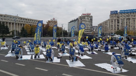 Protest al Federaţiei "Solidaritatea Sanitară" în Piața Victoriei