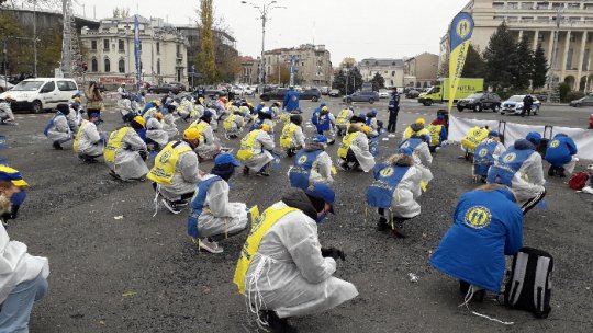 Membrii Federatiei Solidaritatea Sanitară, protest în fața Guvernului