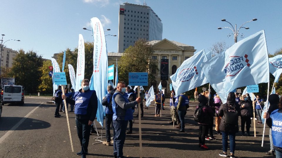 Sindicaliștii Columna protestează pentru a doua zi consecutiv