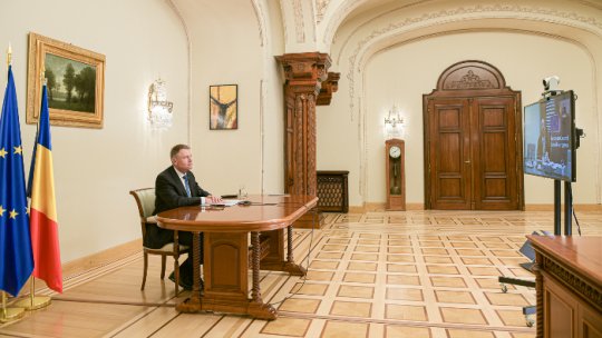 Președintele K. Iohannis la videoconferința cu membrii Consiliului European