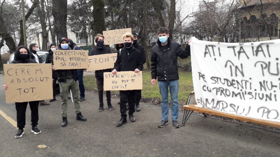 Protest al Sindicatului Elevilor și Studenților Militanţi