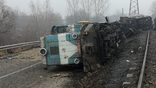 Tren cu cărbune deraiat în județul Hunedoara