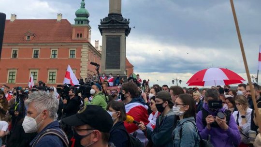 Demonstraţie de solidaritate cu poporul belarus, în capitala Poloniei
