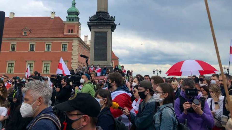 Demonstraţie de solidaritate cu poporul belarus, în capitala Poloniei
