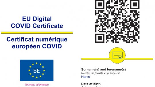 European digital certificate for COVID, operational in Romania on July 1