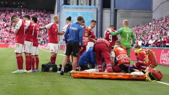 EURO 2020: Danemarca-Finlanda, meci suspendat. Momente dramatice (UPDATES)