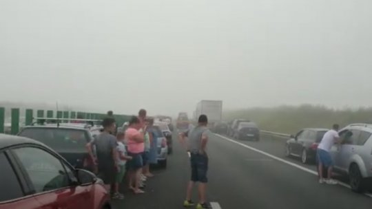 Plan roșu de intervenție, în urma carambolului produs pe autostrada A2