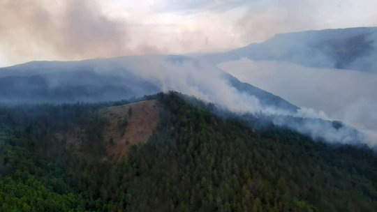 Incendiu în parcul natural Porţile de Fier în zona Dubova - Tişoviţa
