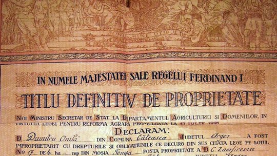 „Un veac de la reforma agrară”