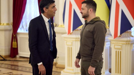 Premierul britanic Rishi Sunak, aflat la Kiev, a anunțat un pachet de 50 de milioane de lire pentru apărarea antiaeriană