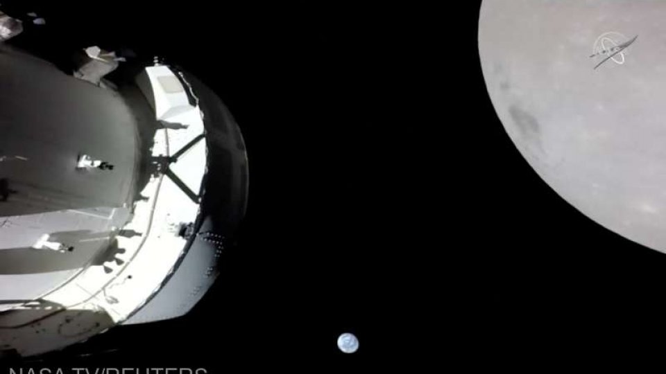 Capsula spaţială Orion, dezvoltată de NASA în cadrul misiunii Artemis, a ajuns luni în proximitatea Lunii