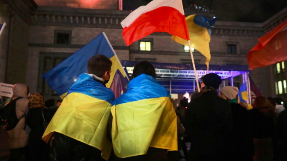 Manifestație în favoarea păcii în Ucraina, la Varşovia