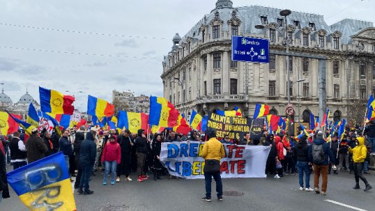 Protest organizat de AUR, în Piaţa Universităţii