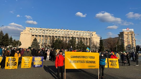 Protest, în Capitală, față de invazia rusă în Ucraina