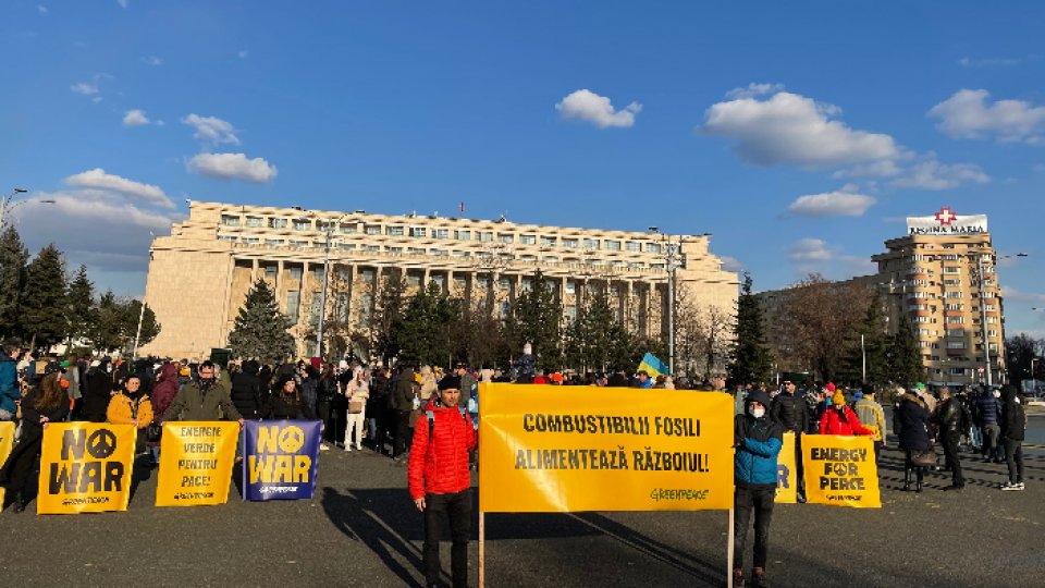 Protest, în Capitală, față de invazia rusă în Ucraina