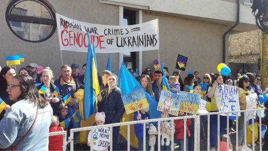 Refugiați din Ucraina, protest în fața Consulatului Rusiei din Constanța