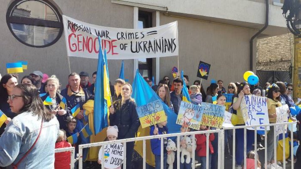 Refugiați din Ucraina, protest în fața Consulatului Rusiei din Constanța