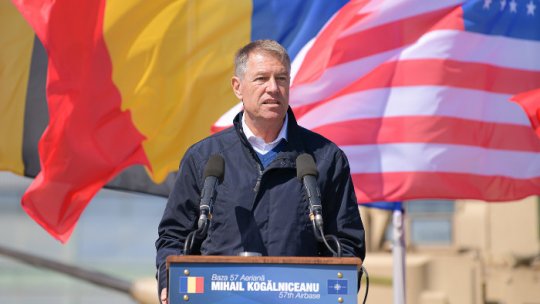 Klaus Iohannis at a video conference with EU and NATO allied leaders