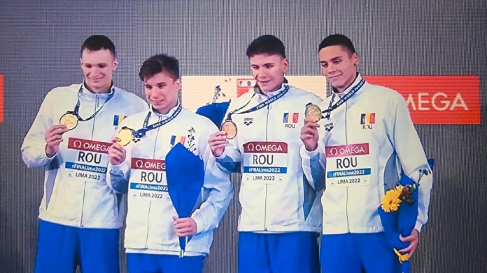 Înot: Aur pentru ştafeta de 4x100 m liber a României